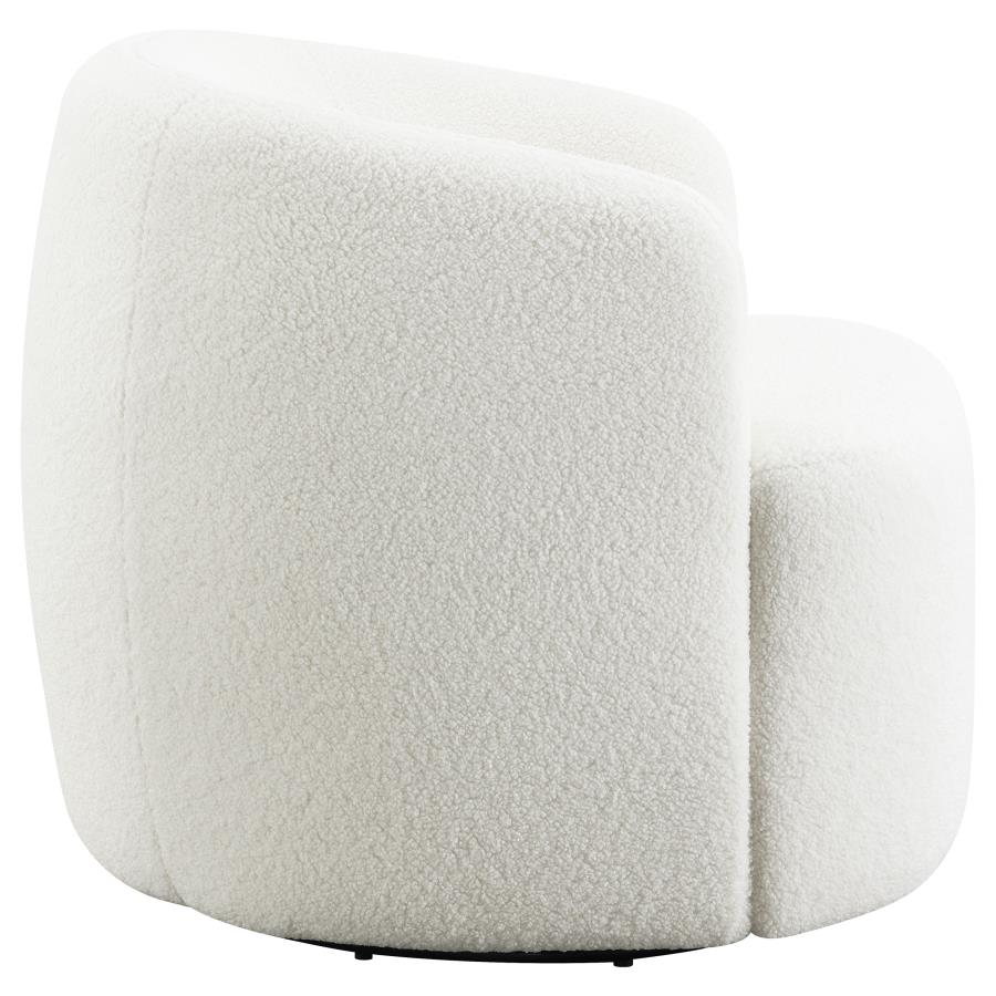 Hudson Sherpa Swivel Accent Chair Ivory
