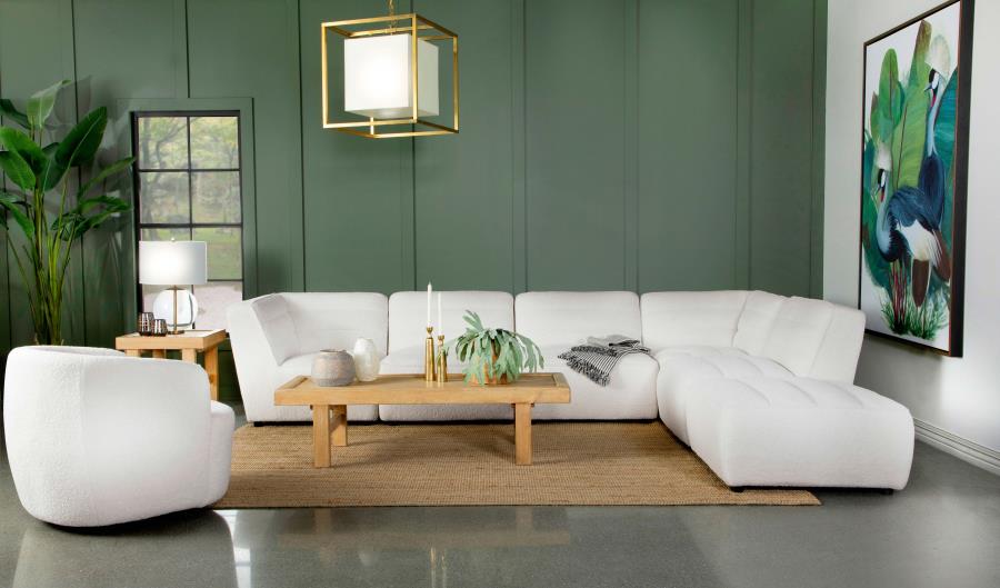 Hudson Sherpa Swivel Accent Chair Ivory