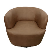 Barron Faux Leather Swivel Accent Chair Cognac