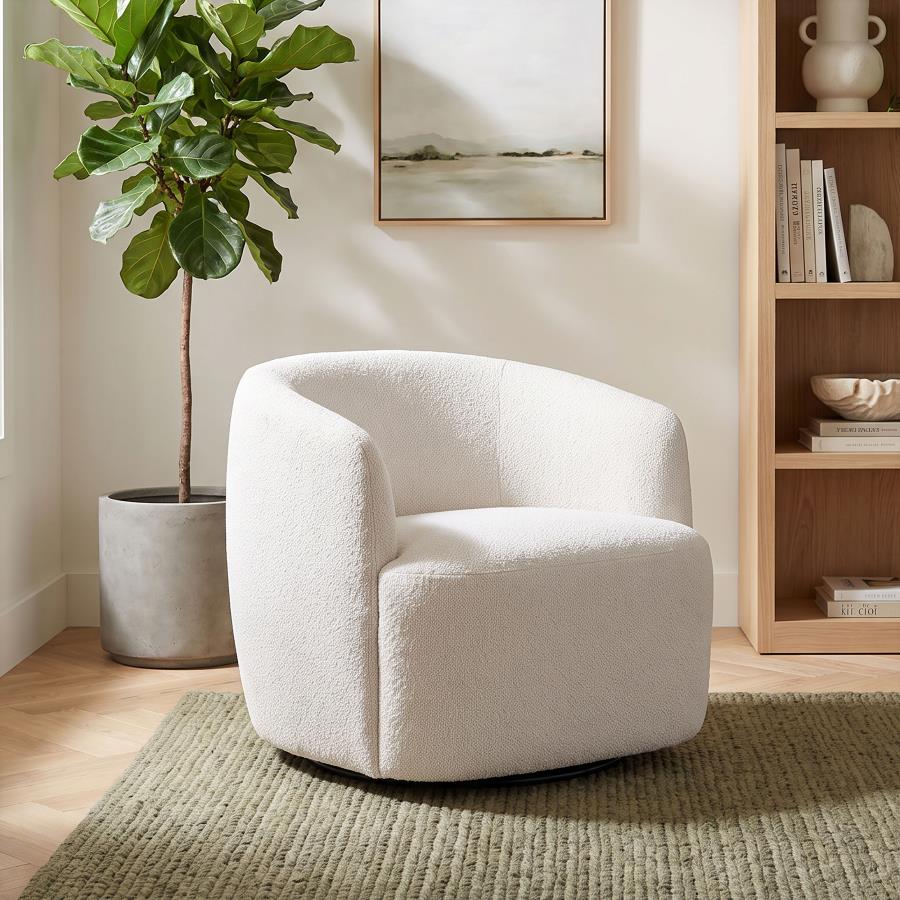 Hudson Fabric Swivel Accent Chair Sand