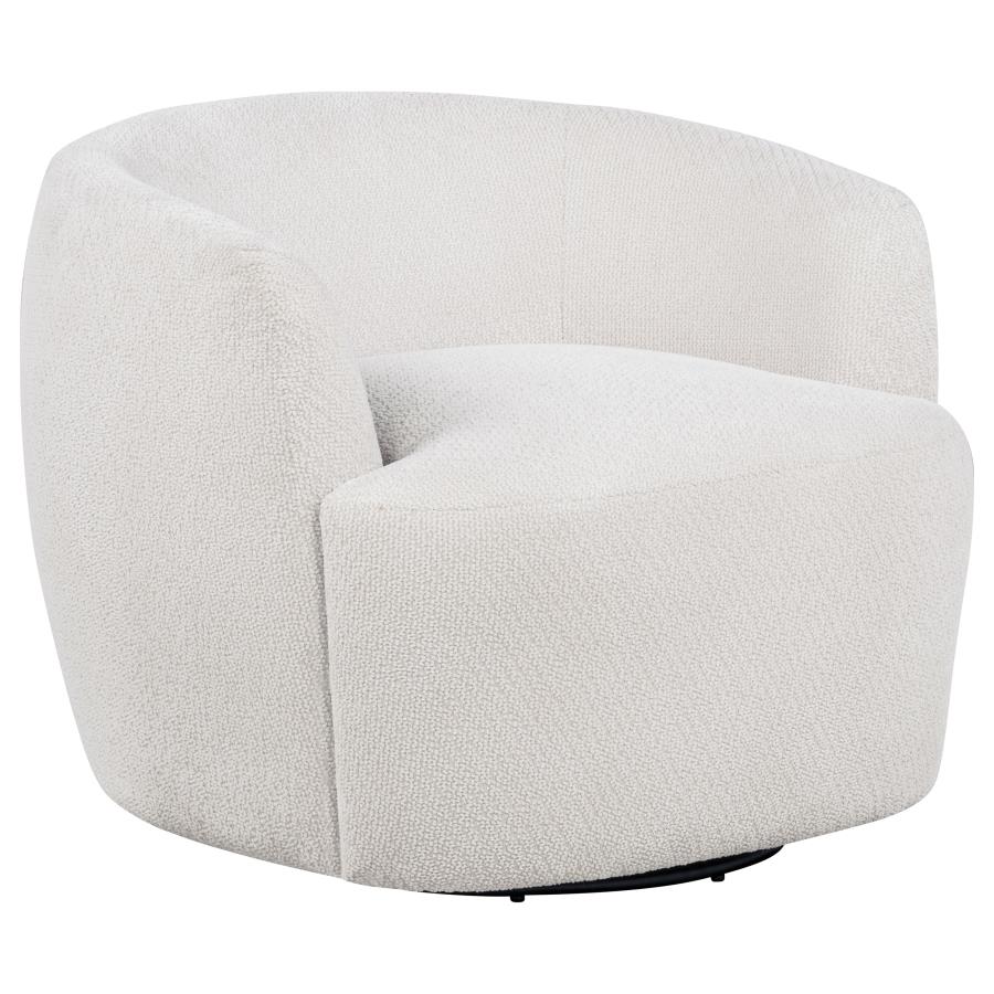 Hudson Fabric Swivel Accent Chair Ivory
