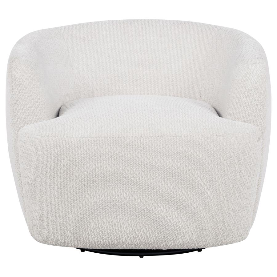 Hudson Fabric Swivel Accent Chair Ivory