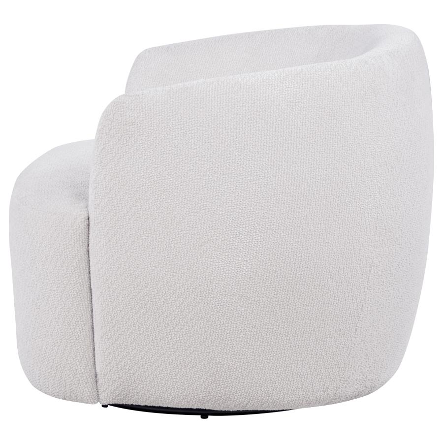 Hudson Fabric Swivel Accent Chair Ivory