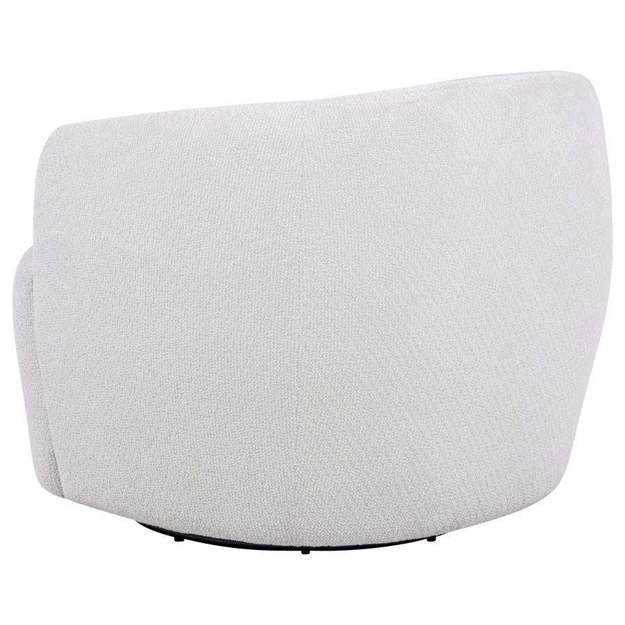 Hudson Fabric Swivel Accent Chair Ivory