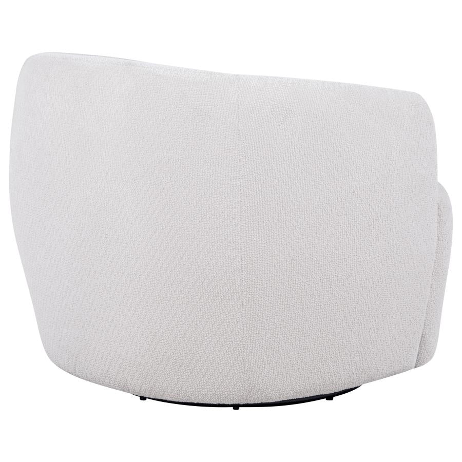 Hudson Fabric Swivel Accent Chair Ivory