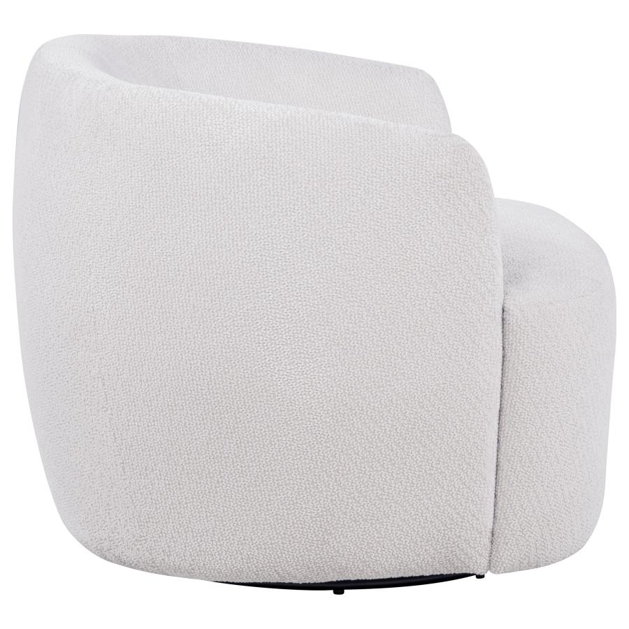 Hudson Fabric Swivel Accent Chair Ivory