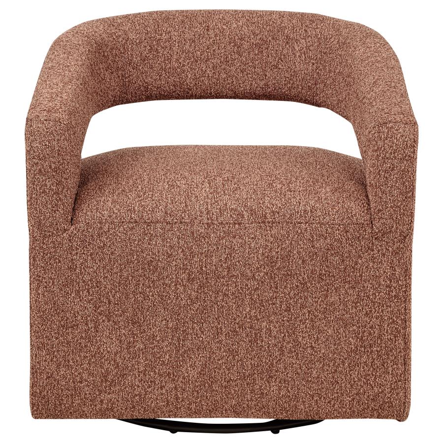 Westhill Boucle Upholstered Swivel Accent Chair Berry