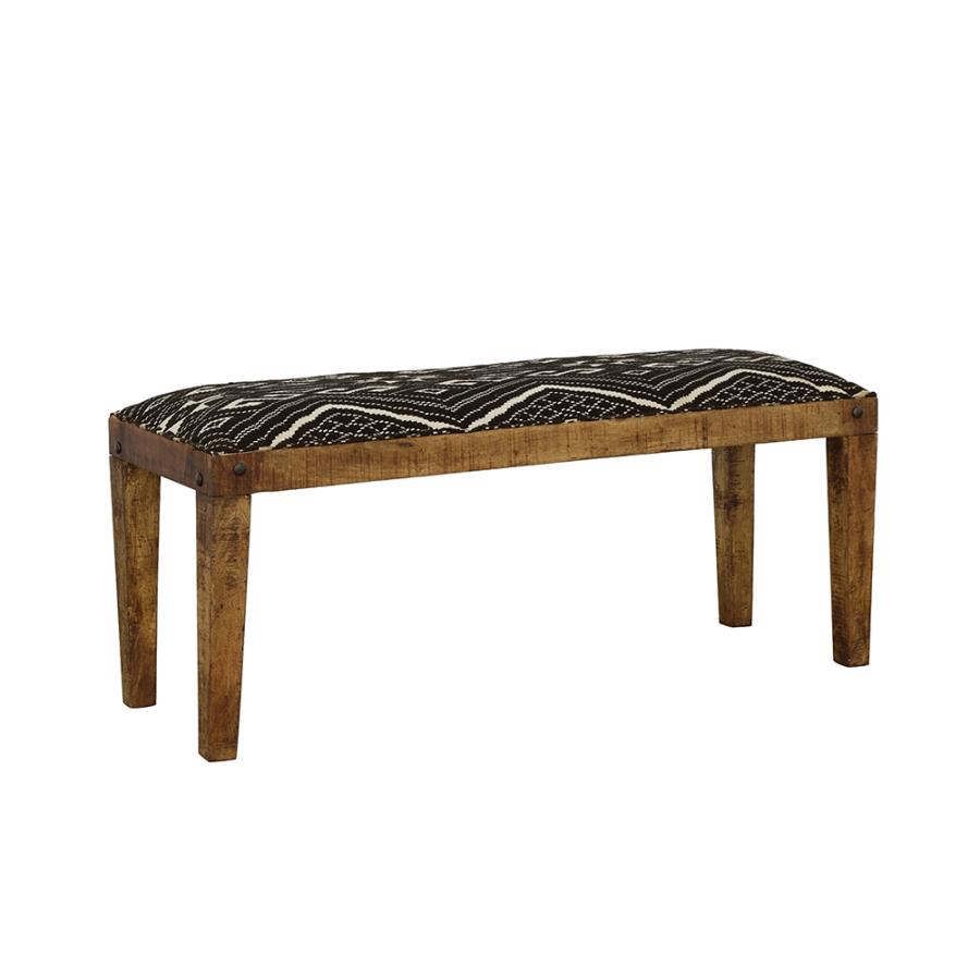 Lamont Fabric Upholstered Accent Bench Rustic Brown