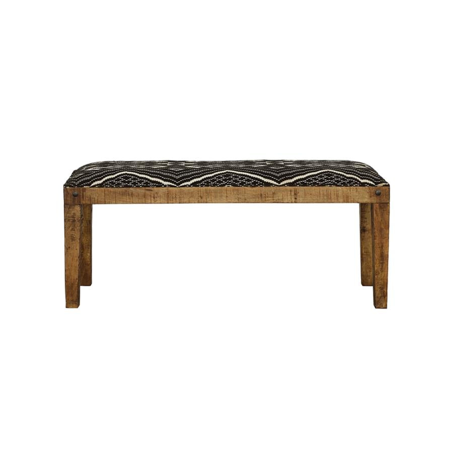 Lamont Fabric Upholstered Accent Bench Rustic Brown