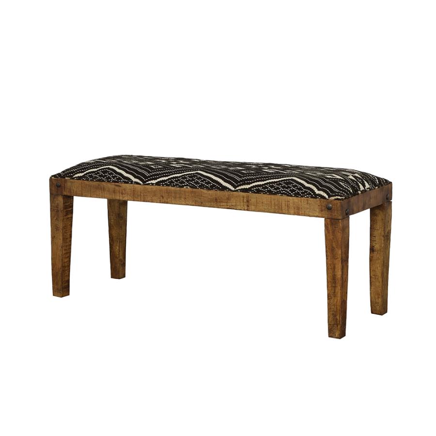 Lamont Fabric Upholstered Accent Bench Rustic Brown