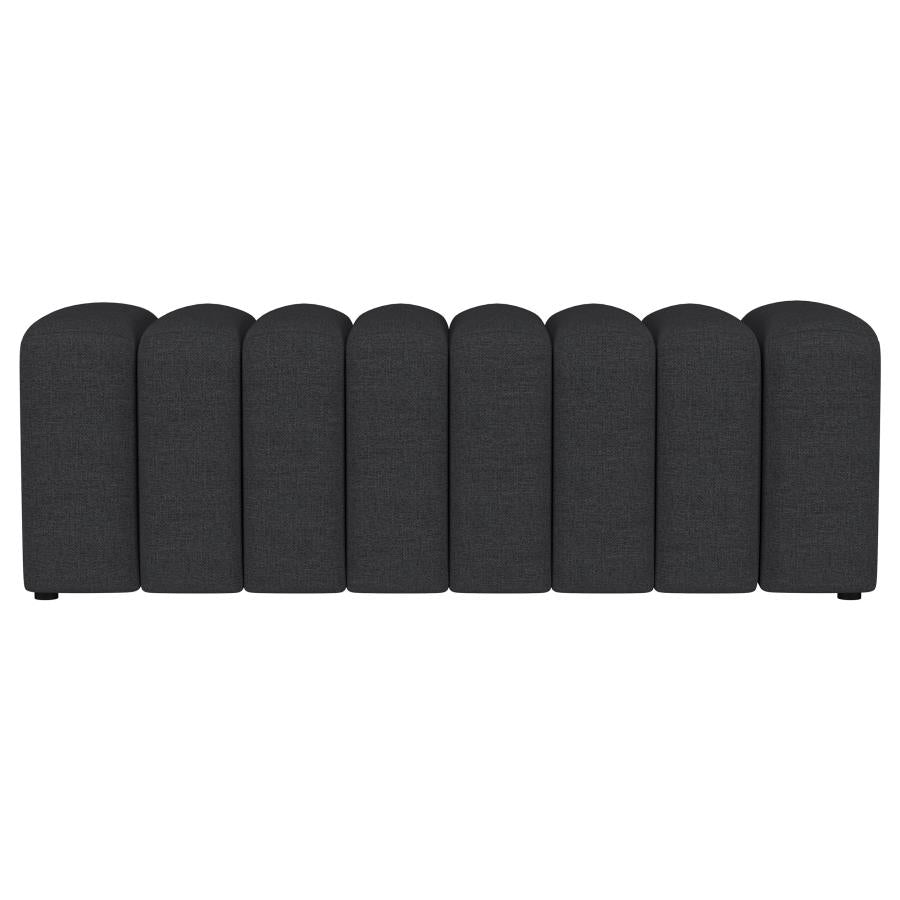 Summer Fabric Upholstered Tufted Accent Bench Charcoal