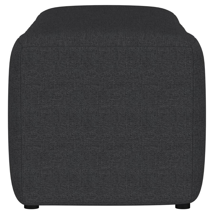 Summer Fabric Upholstered Tufted Accent Bench Charcoal