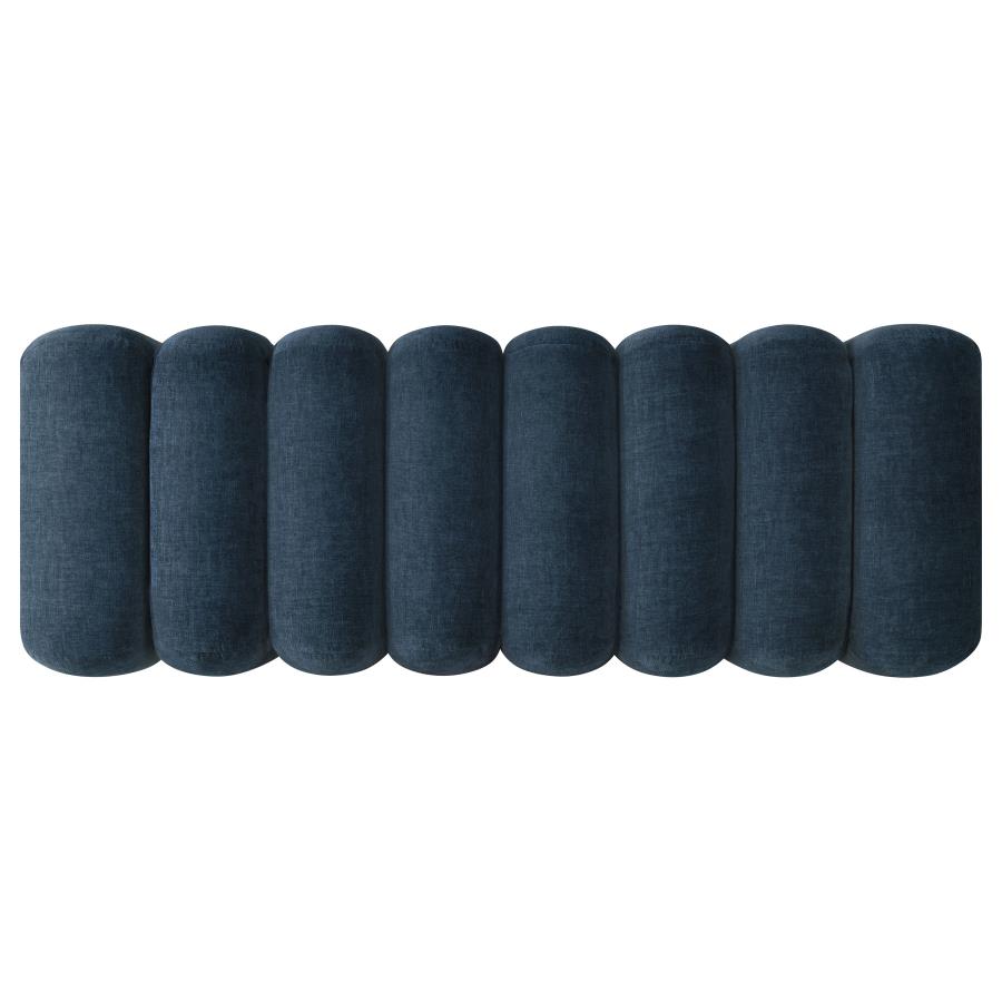 Summer Upholstered Channel Accent Bench Navy