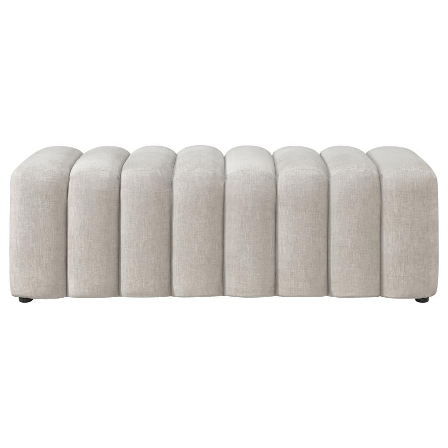 Summer Upholstered Channel Accent Bench Greige