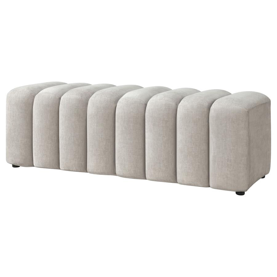 Summer Upholstered Channel Accent Bench Greige