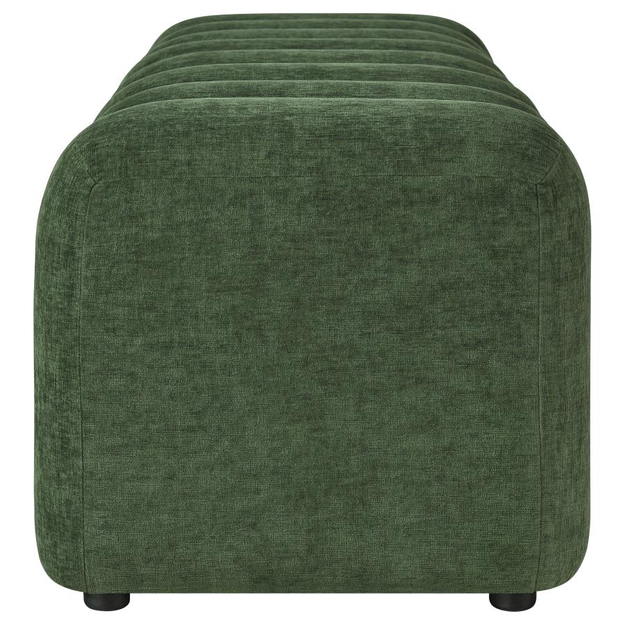 Summer Upholstered Channel Accent Bench Green