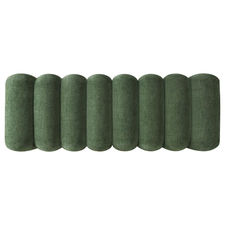 Summer Upholstered Channel Accent Bench Green