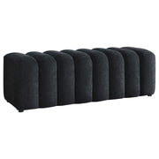 Summer Upholstered Channel Accent Bench Black