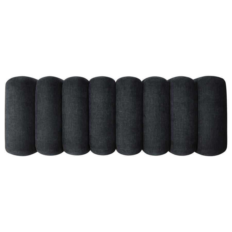 Summer Upholstered Channel Accent Bench Black