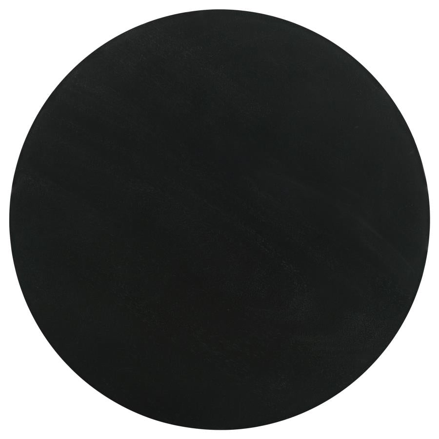 Dianella Round Pedestal Base Accent Side Table Black Stain