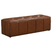 Farrell Faux Leather Upholstered Bench Brown