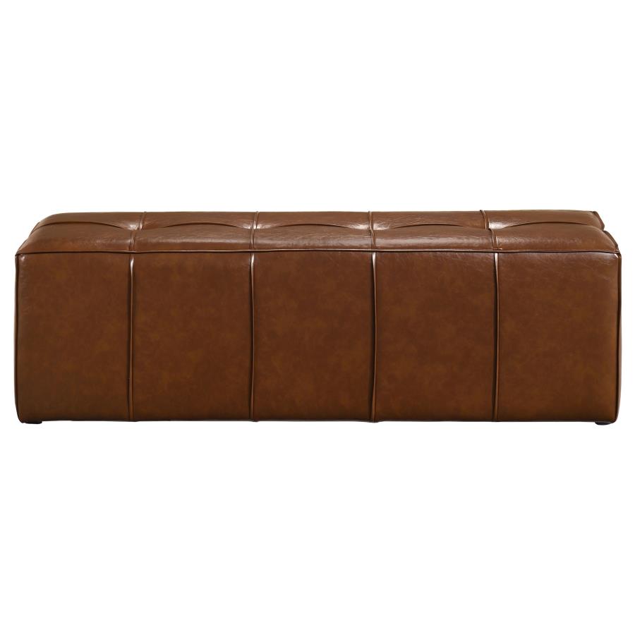 Farrell Faux Leather Upholstered Bench Brown