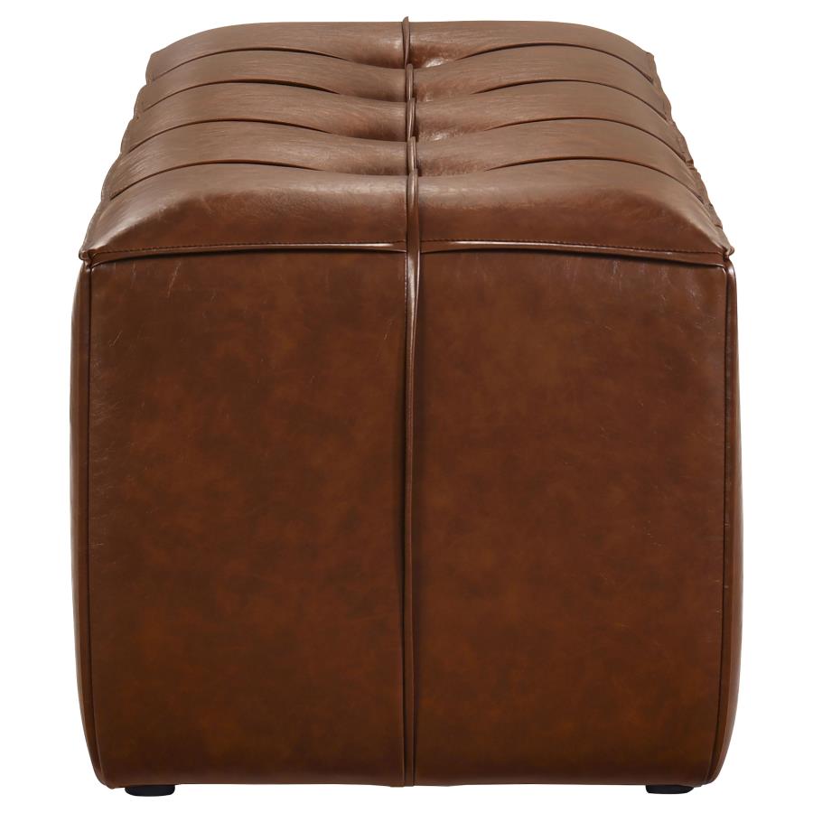 Farrell Faux Leather Upholstered Bench Brown