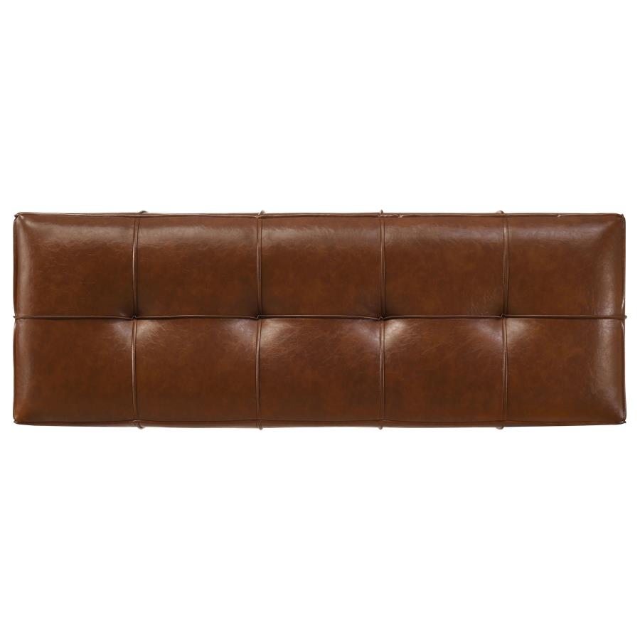 Farrell Faux Leather Upholstered Bench Brown
