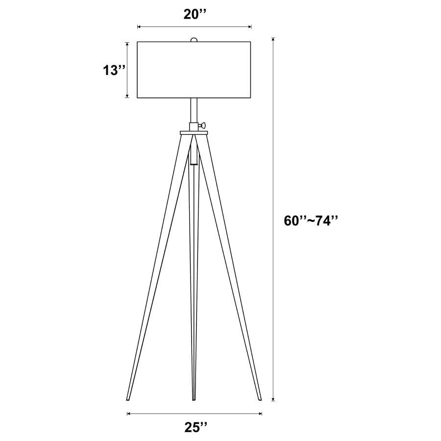 Harrington 60-inch Drum Shade Metal Tripod Floor Lamp Black