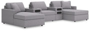 Modmax 5-Piece Double Storage Chaise Sectional with Audio Consoles