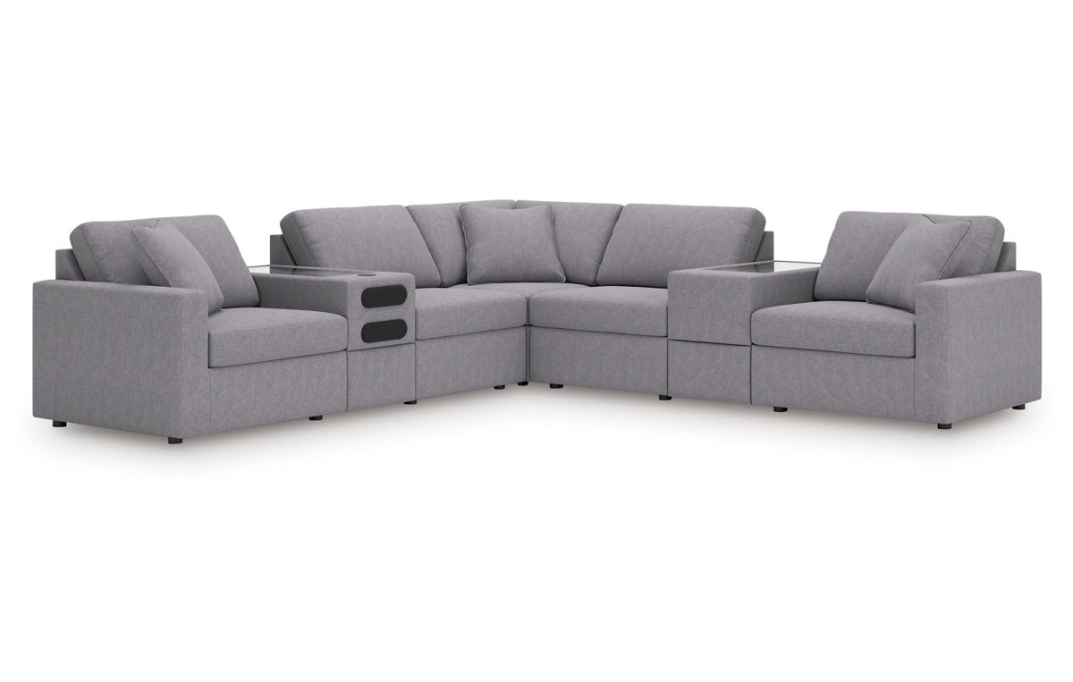 Modmax 7-Piece Balanced Sectional with Audio and Storage Consoles