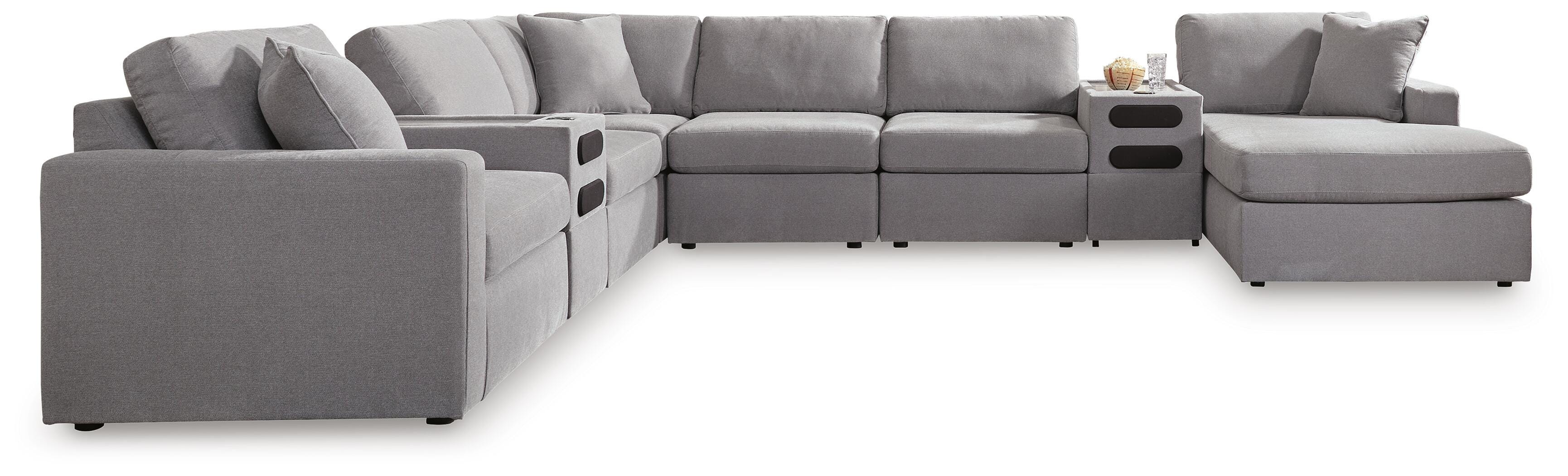 Modmax 8-Piece Sectional with Storage Chaise and Audio Consoles