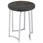 Barcelo Round Faux Marble Top Metal Side Table Grey