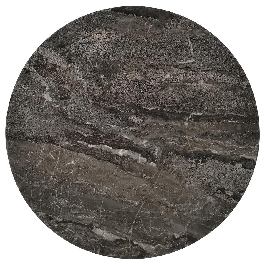 Barcelo Round Faux Marble Top Metal Side Table Grey