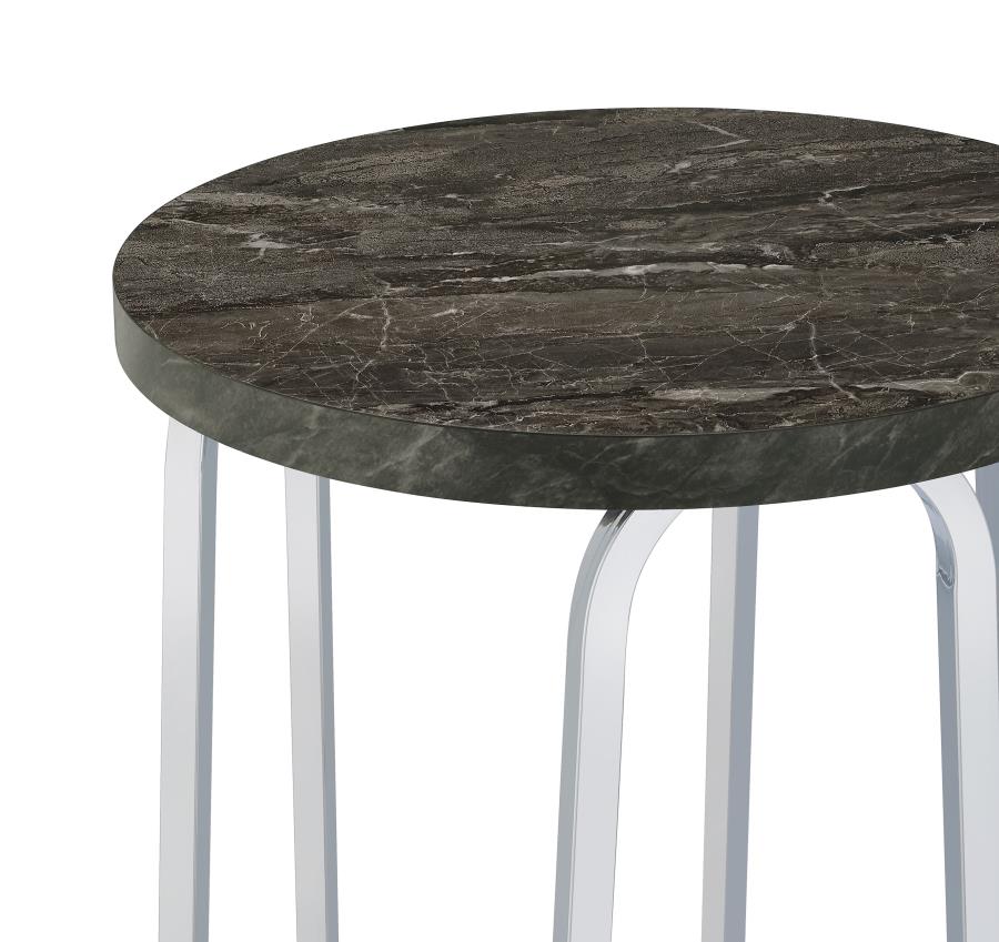 Barcelo Round Faux Marble Top Metal Side Table Grey