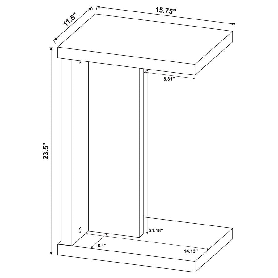 Clower Engineered Wood C-Shaped Sofa Side Table Mango