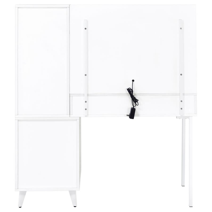 Souza 5-Drawer Makeup Vanity Table With LED Mirror White High Gloss