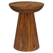 Aureo Round Solid Wood Accent Side Table Wild Honey