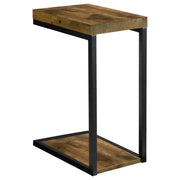 Beck Engineered Wood C-Shape Sofa Side Table Rustic Nutmeg