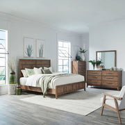 Shaker Lakes King California Panel Bed, Dresser & Mirror, Chest