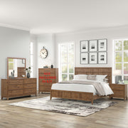 Shaker Lakes King California Panel Bed, Dresser & Mirror, Nightstand