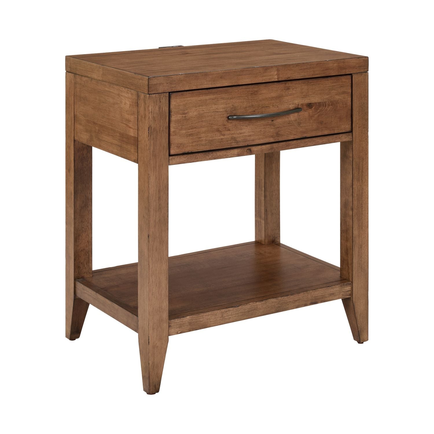 Shaker Lakes Open Nightstand with Charging Station