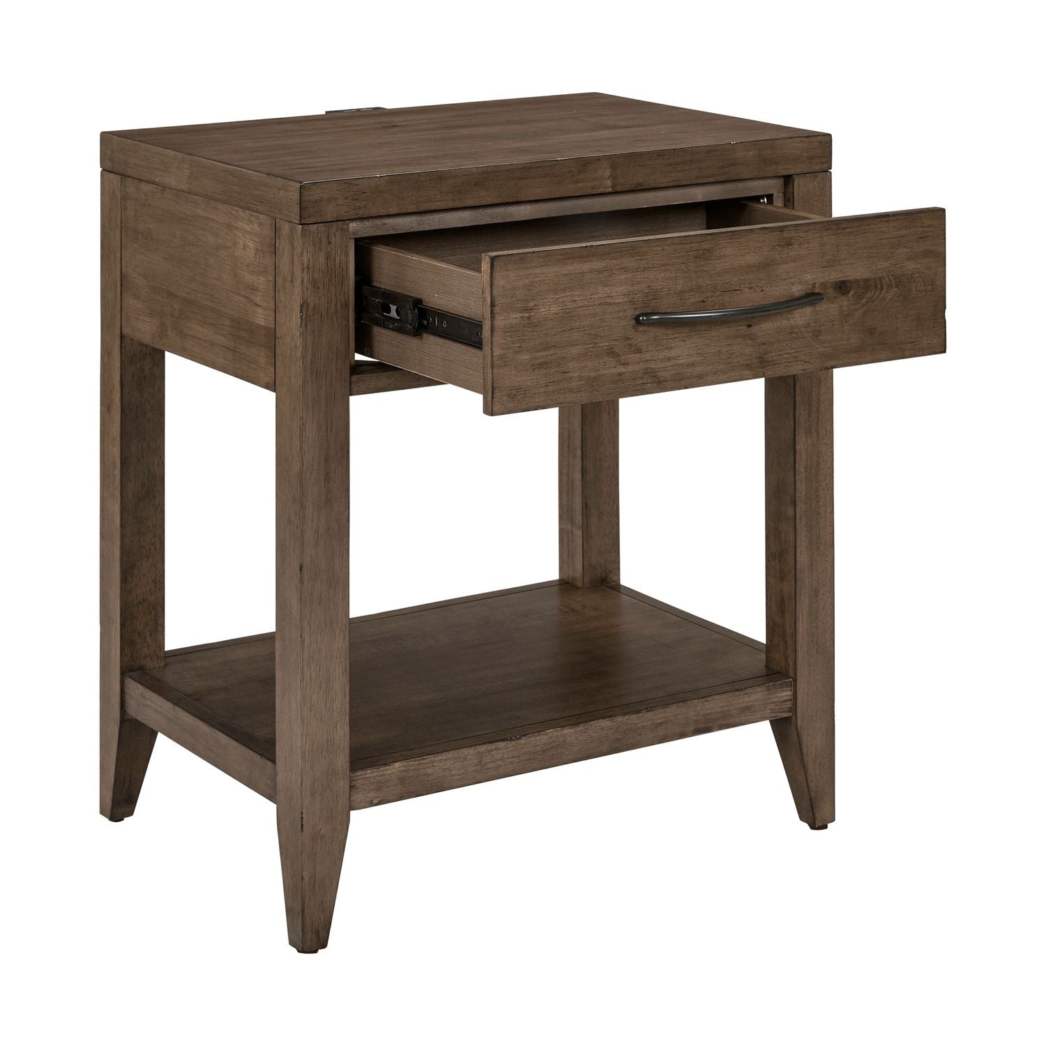 Shaker Lakes Open Nightstand with Charging Station