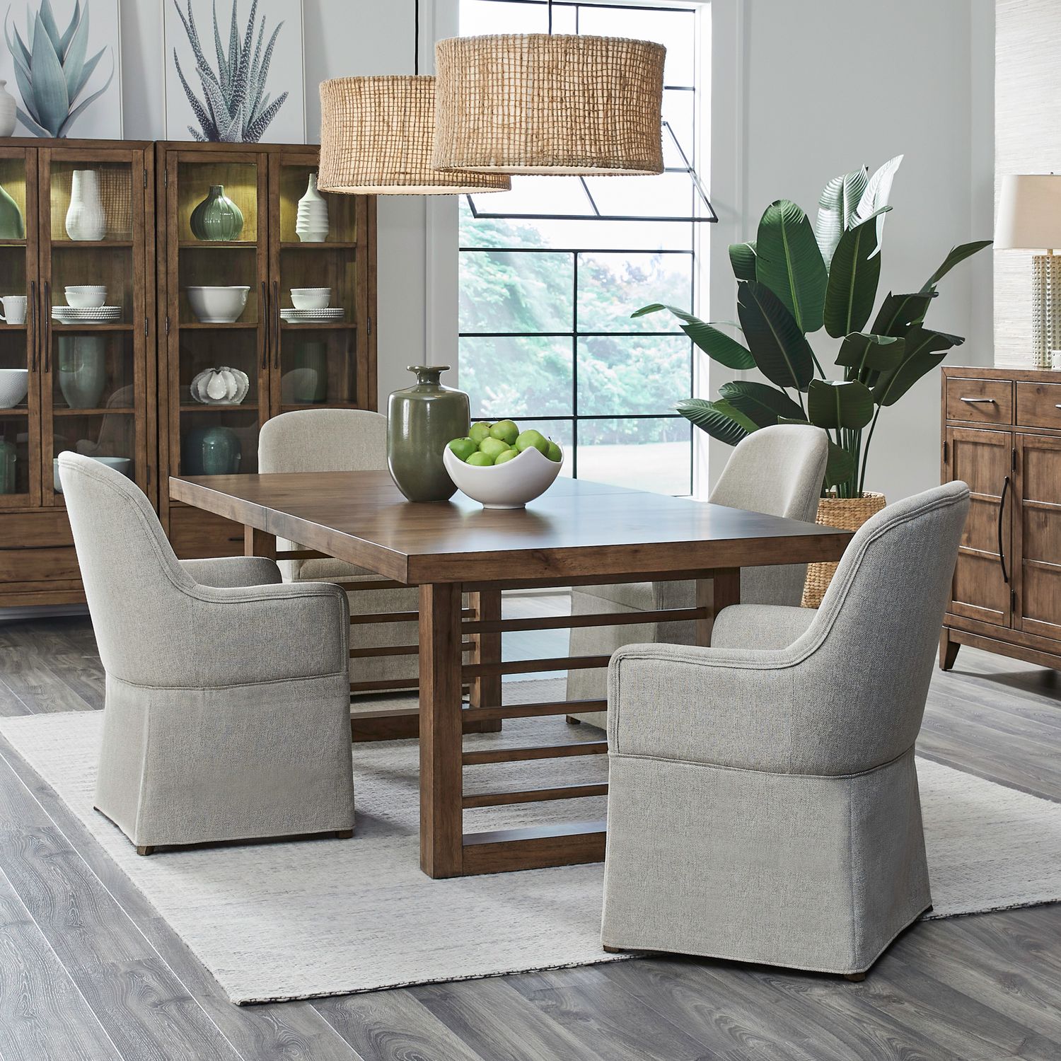 Shaker Lakes 5 Piece Double Pedestal Table Set