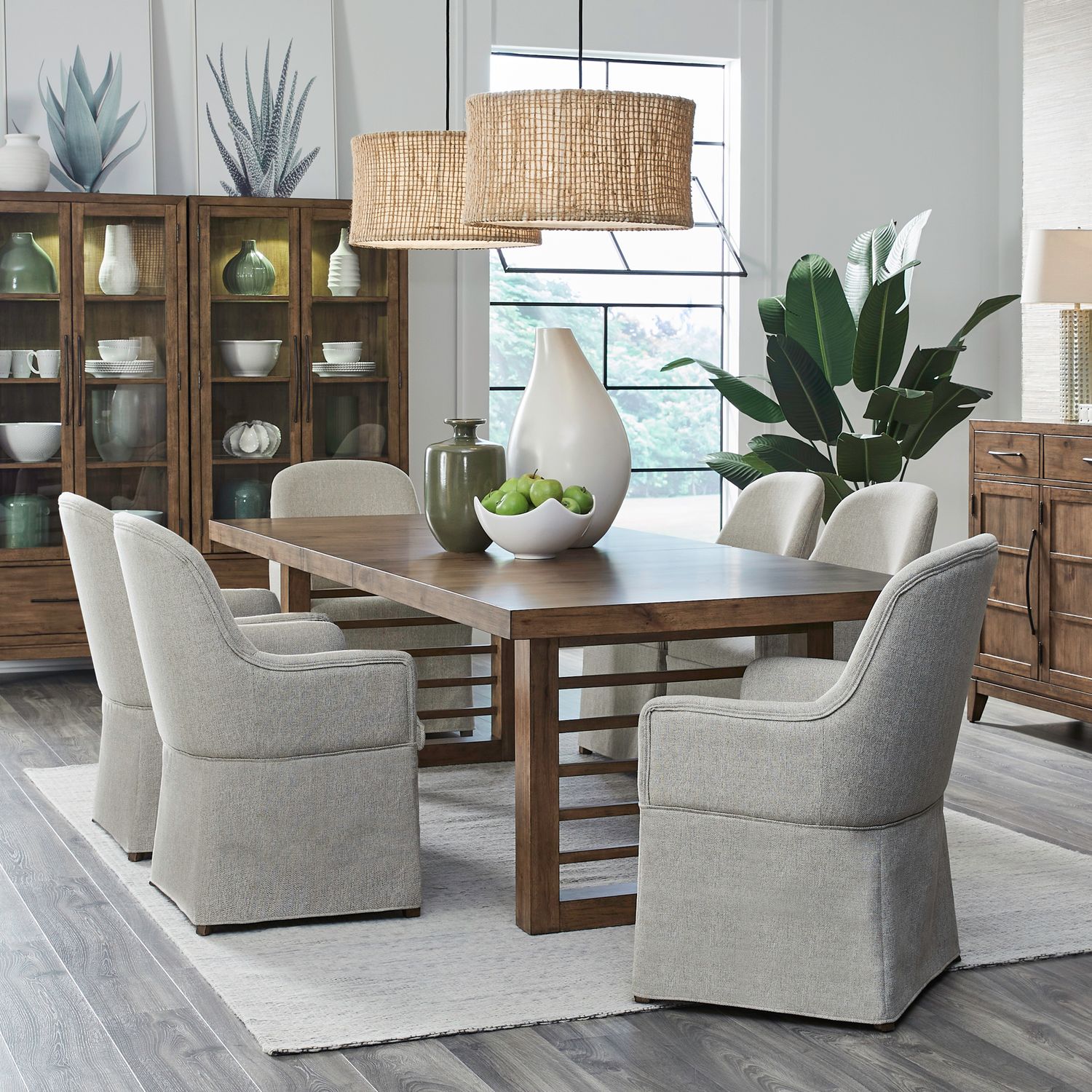 Shaker Lakes 7 Piece Double Pedestal Table Set
