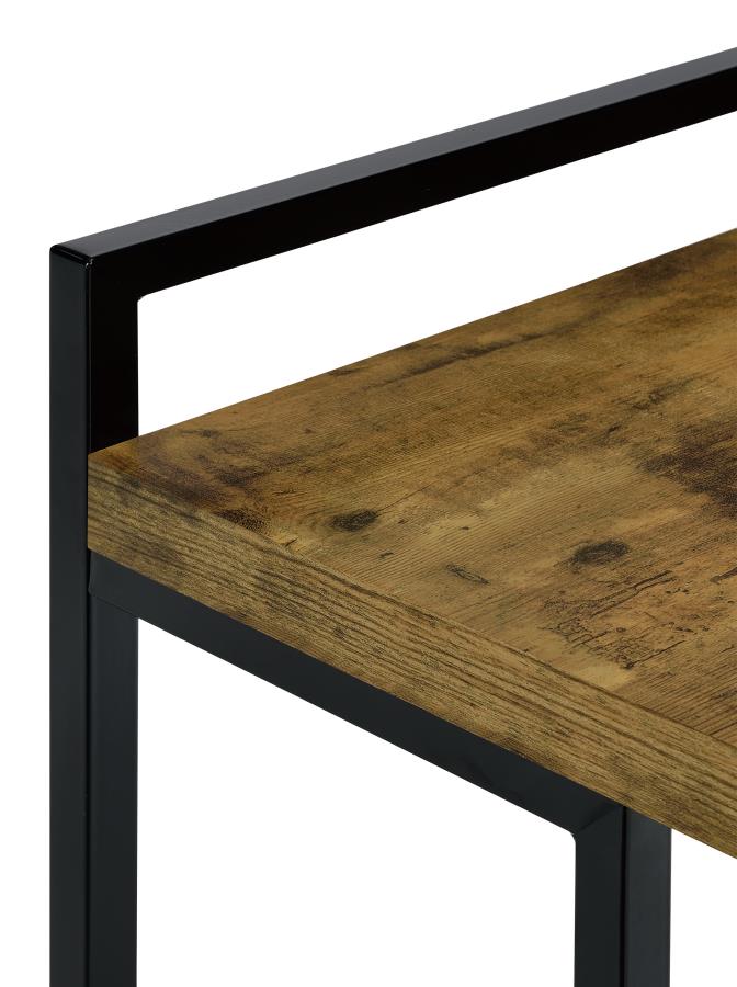 Rectangular C Table Dani Rectangular C-Shaped Sofa Side Table Rustic Nutmeg ...