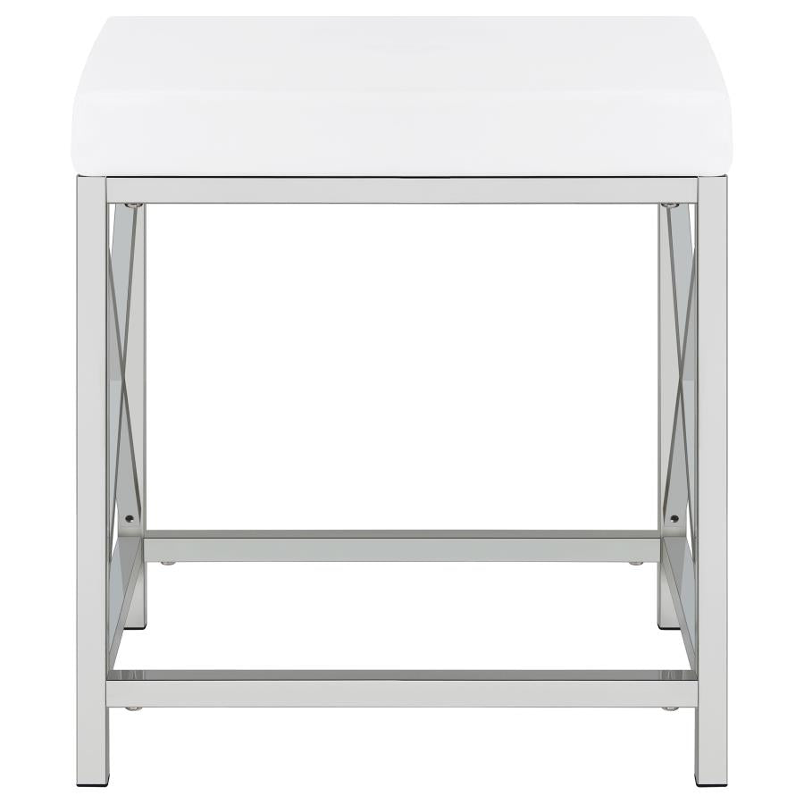 Eliza Vanity Set with Lighting & Stool White and Chrome