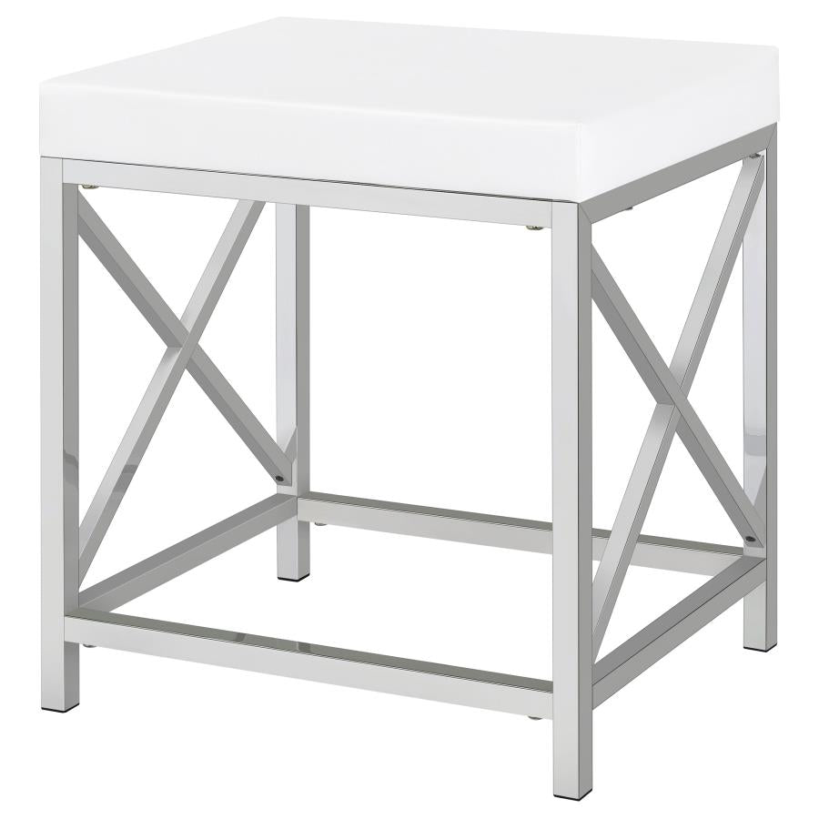 Eliza Vanity Set with Lighting & Stool White and Chrome