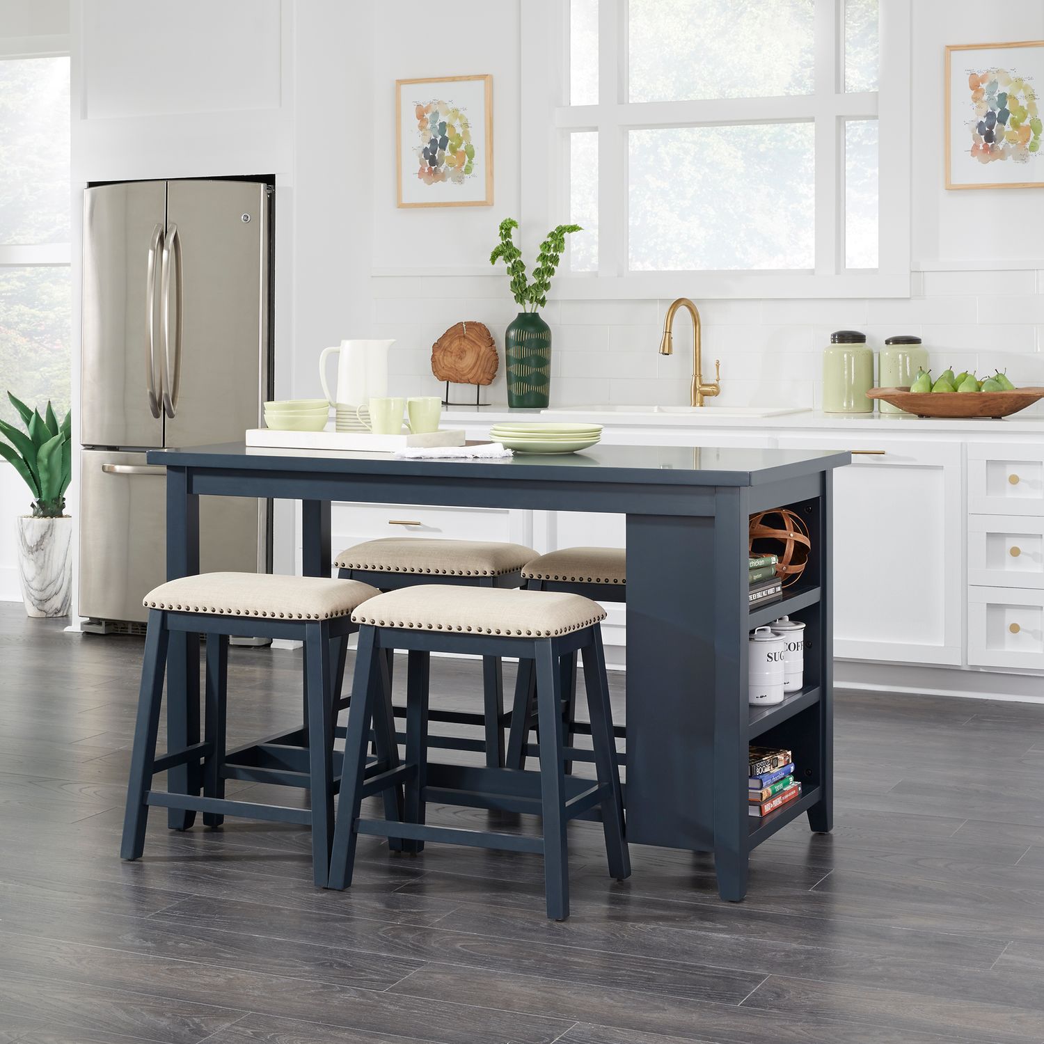 Brook Creek 5 Piece Counter Set- Navy