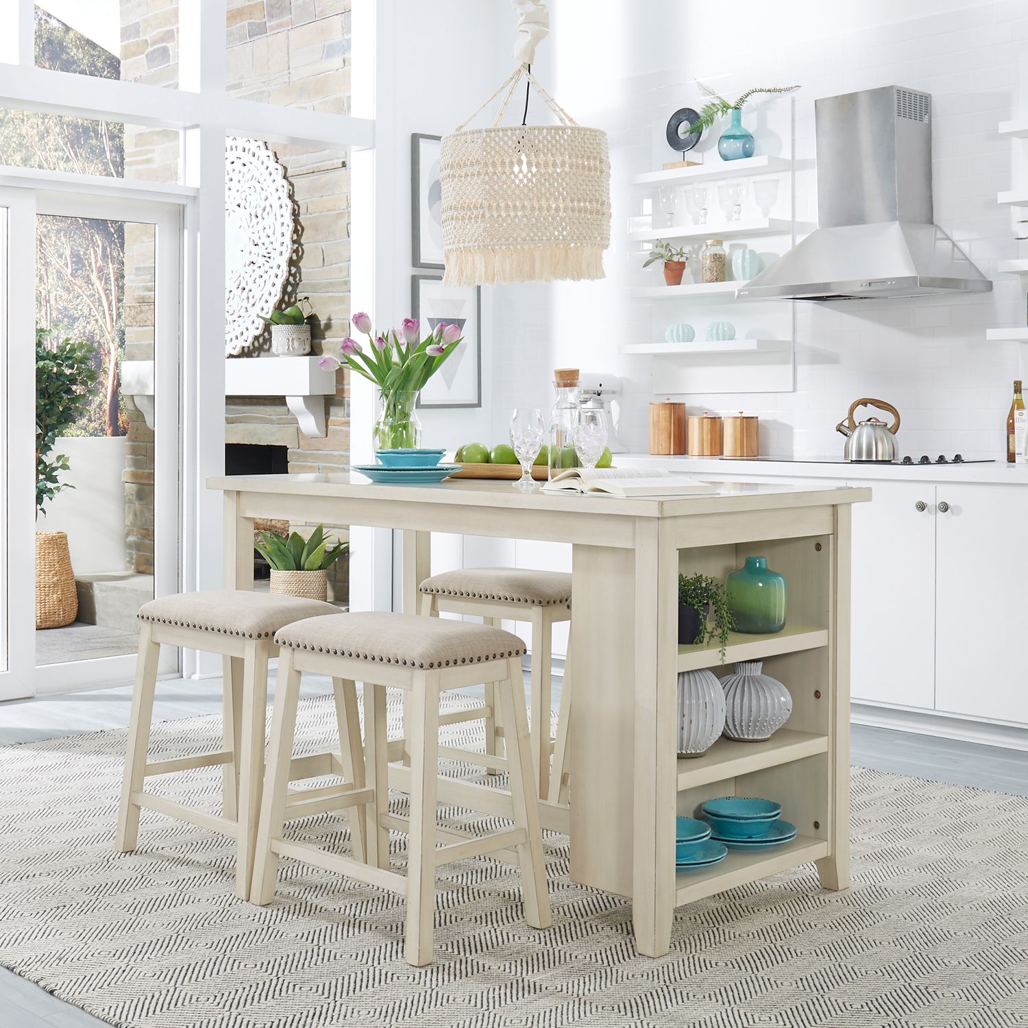 Brook Creek 5 Piece Counter Set - White